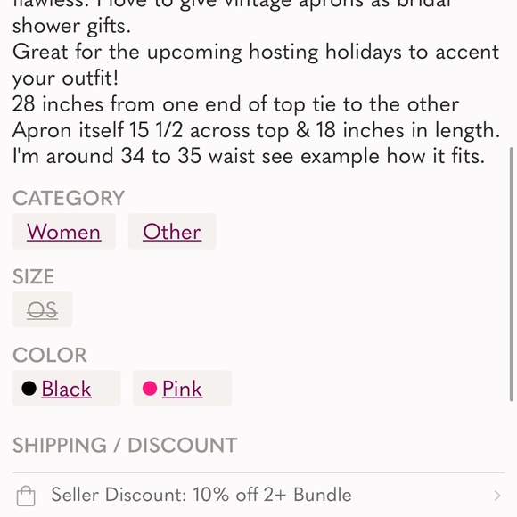 Vintage apron perfect for the upcoming holiday or shower gift! - Picture 9 of 9